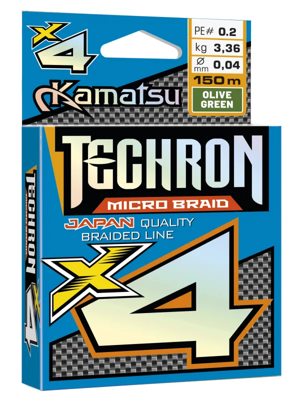 KAMATSU Techron Micro Braid X4 Olive Green 0.04/150m PE 0.2