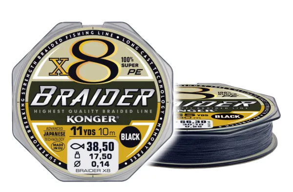KONGER Braider X8 Black 0.14/10m