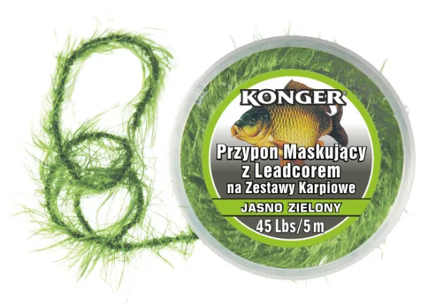 KONGER Camouflage leader with leadcore light green 45lbs 5m