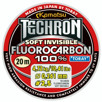KAMATSU Techron Fluorocarbon 100% Soft Invisible 0.128mm/20m