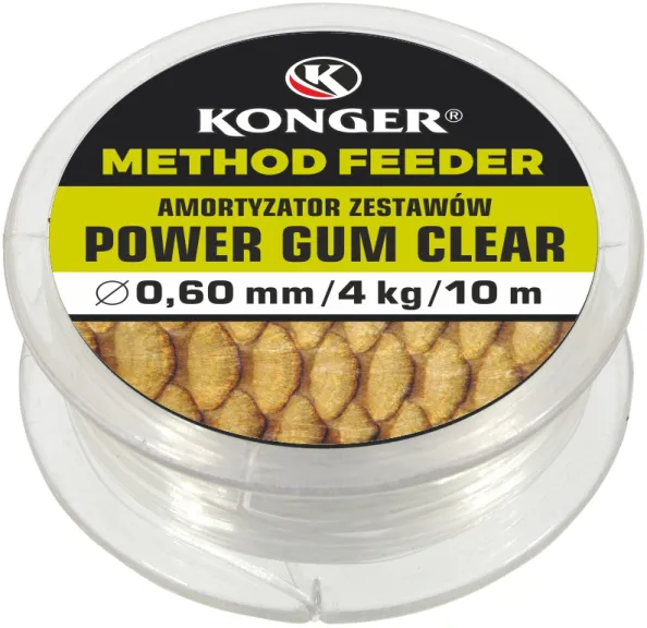 KONGER Power Gum Clear Shock Absorber 1.2mm 10kg 5m Method Feeder