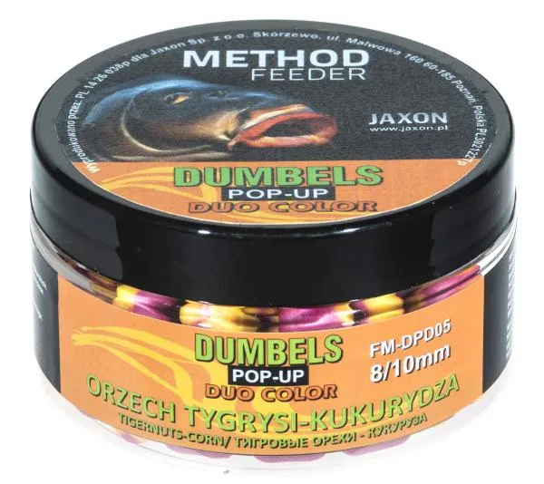 JAXON DUMBELS DUO COLOR POP-UP METHOD FEEDER TIGERNUTS/CORN 30g 8/10mm