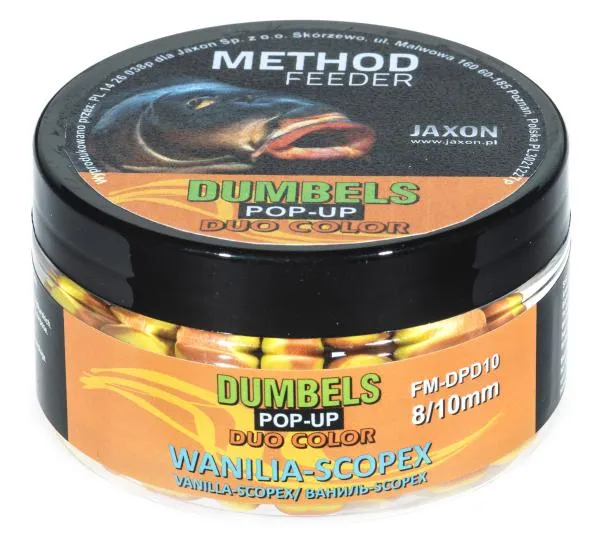 JAXON DUMBELS DUO COLOR POP-UP METHOD FEEDER VANILLA/SCOPEX 30g 8/10mm