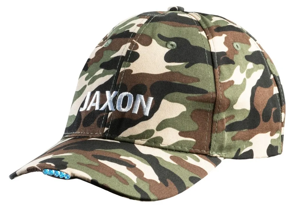 JAXON CAP WITH FLASHLIGHT - CAMOUFLAGE(LIGHT) 5 led 2xCR2032 INCLUDED baseball sapka