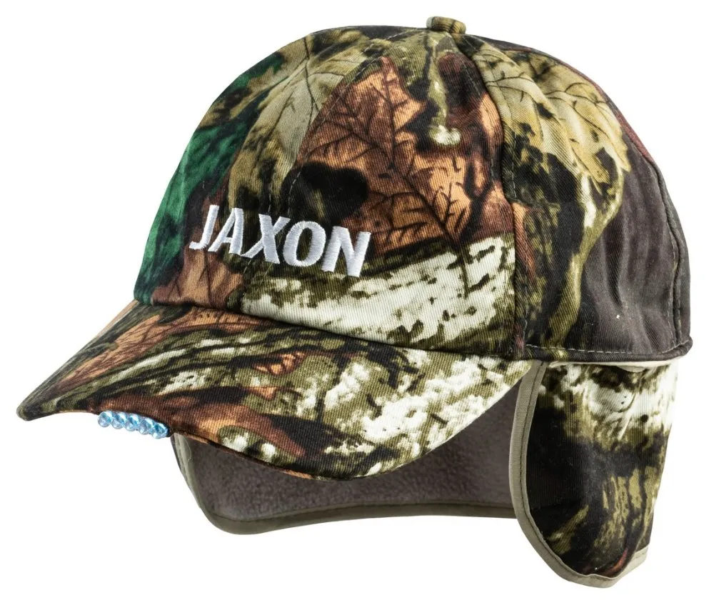 JAXON CAP WITH FLASHLIGHT - CAMOUFLAGE 5 led 2xCR2032 INCLUDED baseball sapka